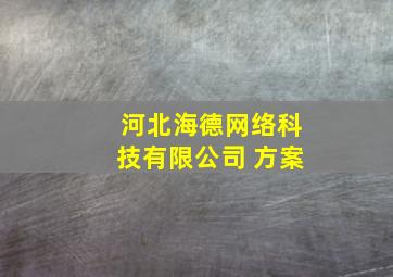 河北海德网络科技有限公司 方案